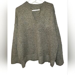 Max Studio Marled Moss Split Neck Pullover Sweater Style# 4707390 Size 3X